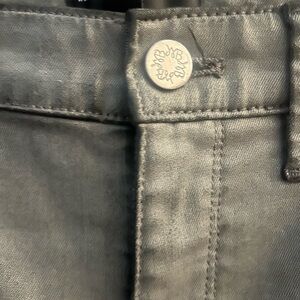 White House Black Market high rise skinny jeans in dark Grey with a sheen finish